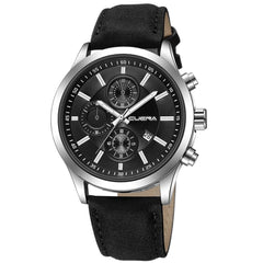 DISU Men Wrist Watch Leather Band Quartz Analog watch man watches mens 2019 relogio masculino