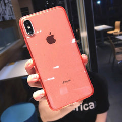 Glitter Powder Shockproof Transparent Silicone Phone Case For iPhone X XS XR XS Max 8 7 6 6S Plus Clear protection Back Cover