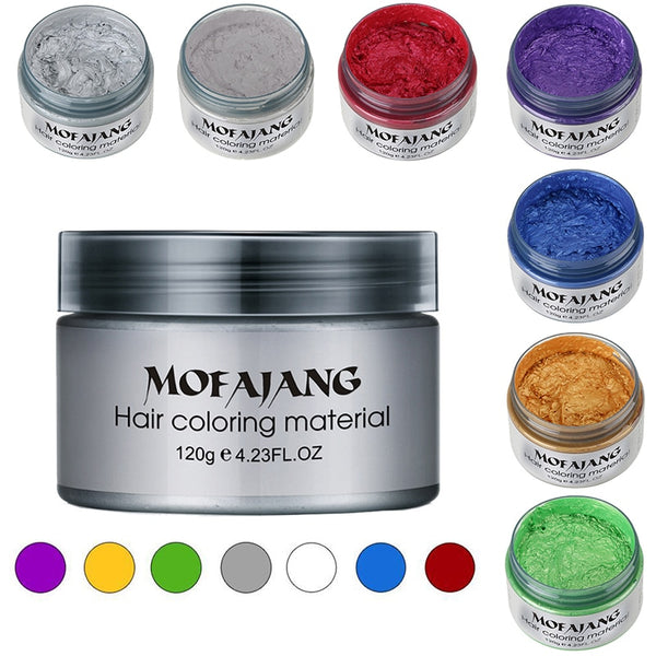 7 Colors Temporary Hair Dye Cream Sliver Grandma Grey Wax Mud One-time Molding Modeling Disposable Hair Coloring TSLM2
