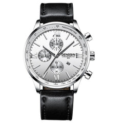 DISU Men Wrist Watch Leather Military Casual Analog Quartz Business watches men wristwatches day date relogios masculino