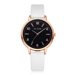 Best Selling Women Watches Black Scale Dial Ladies Simple Quartz Wristwatch Many colours Leather Strap Clock  Zegarki Damski @50