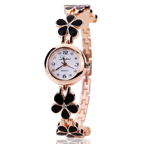 Women's Watches Casual Watch Disc Flower Bracelet With Rhinestone Dress Quartz Wristwatch Business Style Clock Zegareki Damsk@50