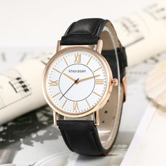 Hot Selling Women Watches Rose Gold Border Dial Ladies Quartz Wristwatch Leather Strap Business Clock Work  Zegarki Damskie@50