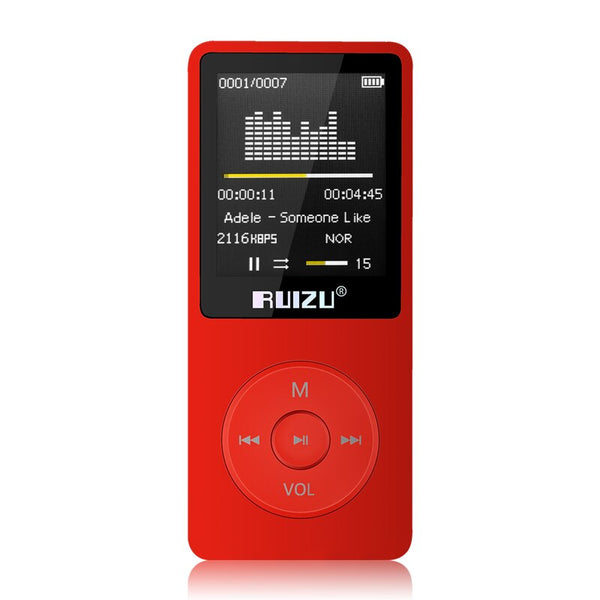 Original RUIZU X02 MP3 Player With 1.8 Inch Screen Can Play 80 hours With FM,E-Book,Clock,Voice Recorder