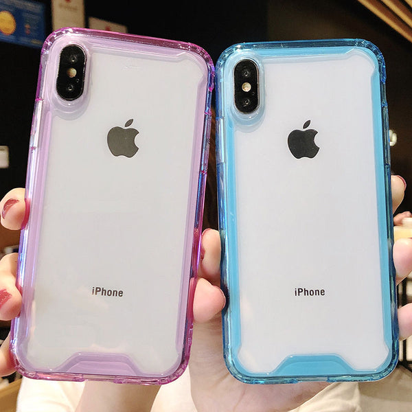 Shockproof Bumper Transparent Silicone Phone Case For iPhone X XS XR XS Max 8 7 6 6S Plus Clear protection Back Cover