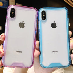Shockproof Bumper Transparent Silicone Phone Case For iPhone X XS XR XS Max 8 7 6 6S Plus Clear protection Back Cover
