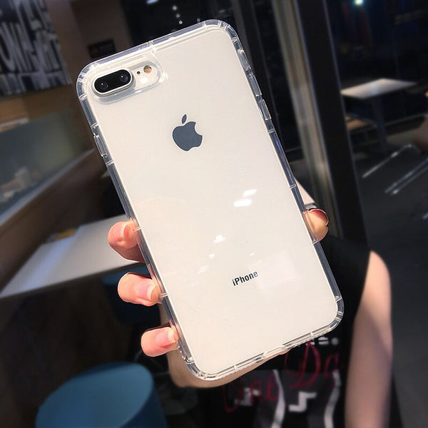 Shockproof Bumper Transparent Silicone Phone Case For iPhone X XS XR XS Max 8 7 6 6S Plus Airbag Clear protection Back Cover