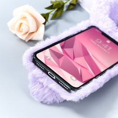 TIKIITAKA Plush Warm Phone Case for iPhone XS Max XR X Case 3D Rabbit Ears Furry fluffy Fur Cover for iPhone 6 6S 7 8 Plus Cases