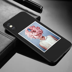Art Flower Painting Case For iPhone X 6 6S 7 8 Plus Soft TPU Silicone Floral Cover For iPhone XR XS Max Sexy Girl Pattern Coque