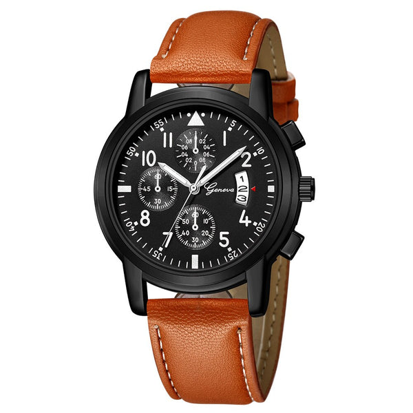 Men's Watch Fashion Luxury Leather Band Date Analog Quartz Diamond Watch Man new arrival in men wrist watches relogio masculino