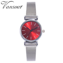 Minimalism Women Watches Silver Scale Dial Ladies Casual Quartz Wristwatch Business Mesh Strap Clock Gift Dress Montre Femme@50