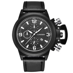 DISU Men Watch Leather Quartz Luxury Brand Waterproof Wristwatch Mens wrist watches day date relogio masculino