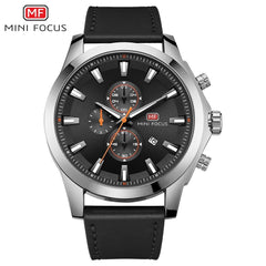 MINI FOCUS Fashion Chronograph Men Watch Sport Waterproof Men's Watches Quartz Watches Man Clock Wristwatch Luxury Brand Leather