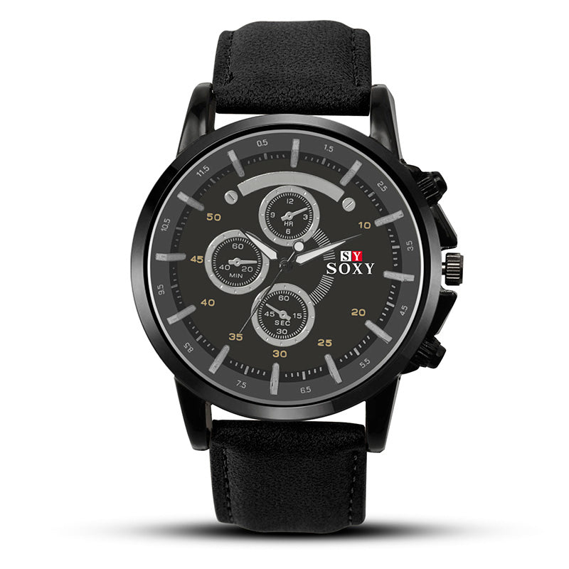 Mens Pu Leather Watches Analog Military Sports SOXY Quartz Male Wristwatch Hour Relogio Masculino Saati Clock Montre Homme