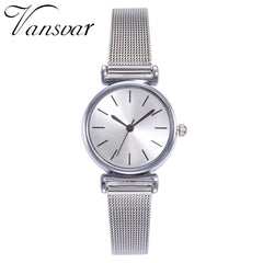 Minimalism Women Watches Silver Scale Dial Ladies Casual Quartz Wristwatch Business Mesh Strap Clock Gift Dress Montre Femme@50
