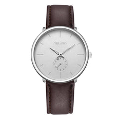 YOLAKO Men's Watch Luxurious Business Leather Belt Simple Mirror Quartz Wristwatch Mens new arrival in men wrist watches