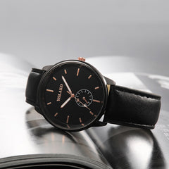 YOLAKO Men's Watch Luxurious Business Leather Belt Simple Mirror Quartz Watch Man Watches Mens 2019 relogio masculino