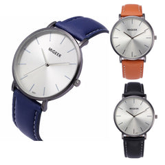 DISU Men Wrist Watch Design Leather Retro Leather Band Analog Alloy Quartz watch man unique watch for men relogios masculino