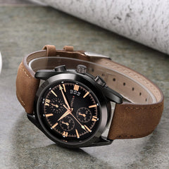 Men Wrist Watch Luxury Quartz Sport Military Stainless Steel Dial Leather Band Watch Man Reloj Hombre 2019 relogios masculinos
