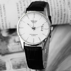 Man Wrist Watch Classic Luxury Black Leather Strap Calendar Quartz Date Wristwatch Mens Reloj Hombre 2019 saat erkek kol saati