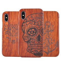 Natural Wood Case For iphone X 8 7 6 6s Plus SE 5 5s Samsung Galaxy Note 8 S6 S7edge S8 S9Plus Cover Retro Embossed Wooden Coque