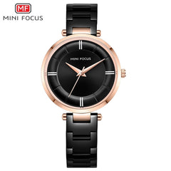 MINIFOCUS Women's Watches Brand Luxury 2019 Fashion Ladies Watch Women Waterproof Rose Gold Quartz Watch Stainless Steel Blue