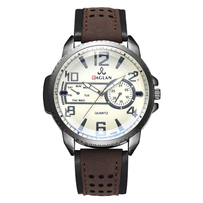 Men Watch Quartz High Quality Leather Blu Ray Glass Clock Watch Mens new arrival in men wrist watches relogios masculinos