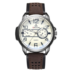 Men Watch Quartz High Quality Leather Blu Ray Glass Clock Watch Mens new arrival in men wrist watches relogios masculinos