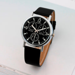 Men's Watch Three Eye Quartz Blue Glass Belt Watch Man new arrival in men wrist watches Reloj Hombre 2019 relogio masculino