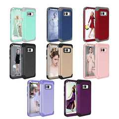 360 Shockproof Armor Phone Cases For iPhone 7 6 6s Plus Case 3 in 1 Hybrid PC + TPU Cover For Samsung Galaxy S8 Plus Screen Film