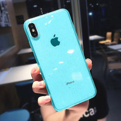 Glitter Powder Shockproof Transparent Silicone Phone Case For iPhone X XS XR XS Max 8 7 6 6S Plus Clear protection Back Cover