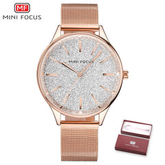 MINIFOCUS Rose Gold Watch Ladies 2019 Fashion Luxury Brand Women Watches Waterproof Female Wristwatch Quartz Hand Watch Woman