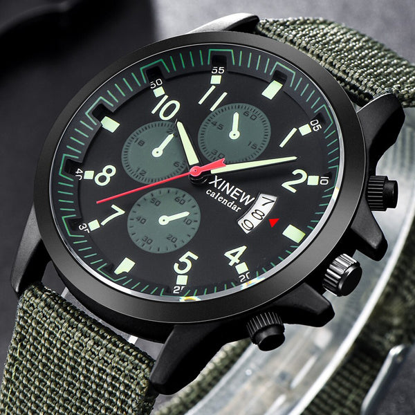 Mens Watch Military Steel Military Date Quartz Analog Army Dress Watch Man new arrival in men wrist watches relogio masculino