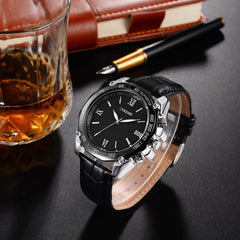 Men Wrist Watches Luxury Stainless Steel Quartz Military Sport Leather Band Dial Watch Man Reloj Hombre 2019 erkek kol saati