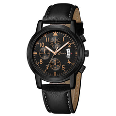 Men's Watch Fashion Luxury Leather Band Date Analog Quartz Diamond Watch Man new arrival in men wrist watches relogio masculino