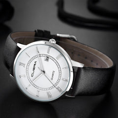 DISU Men Wrist Watch Luxury Quartz Military Stainless Steel Dial Leather Band wristwatch mens watches mens 2019 clock men