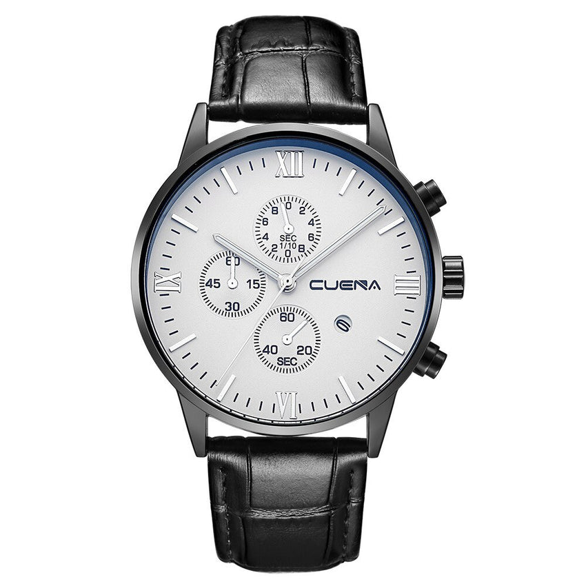 DISU Men Watches Leather Military Alloy Analog Date Quartz Business watch man unique watch for men relogios masculino