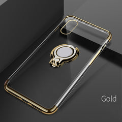 Ultra Thin Transparent Phone Case For iPhone XS MAX XR X 8 7 6 6S Plus Car Magnetic Cases Finger Ring Holder Cover Coque