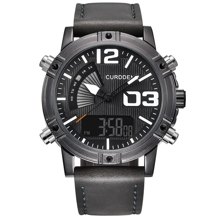 Mens Wristwatch Sports LED Military Leather Analog Quartz Gift Watch Mens Reloj Hombre 2019 Men Wristwatch Clock