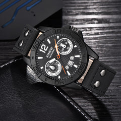 Men's Watch Fashion Leather Stainless Steel Sport Analog Quartz Wristwatch Mens Reloj Hombre 2019 zegarek meski