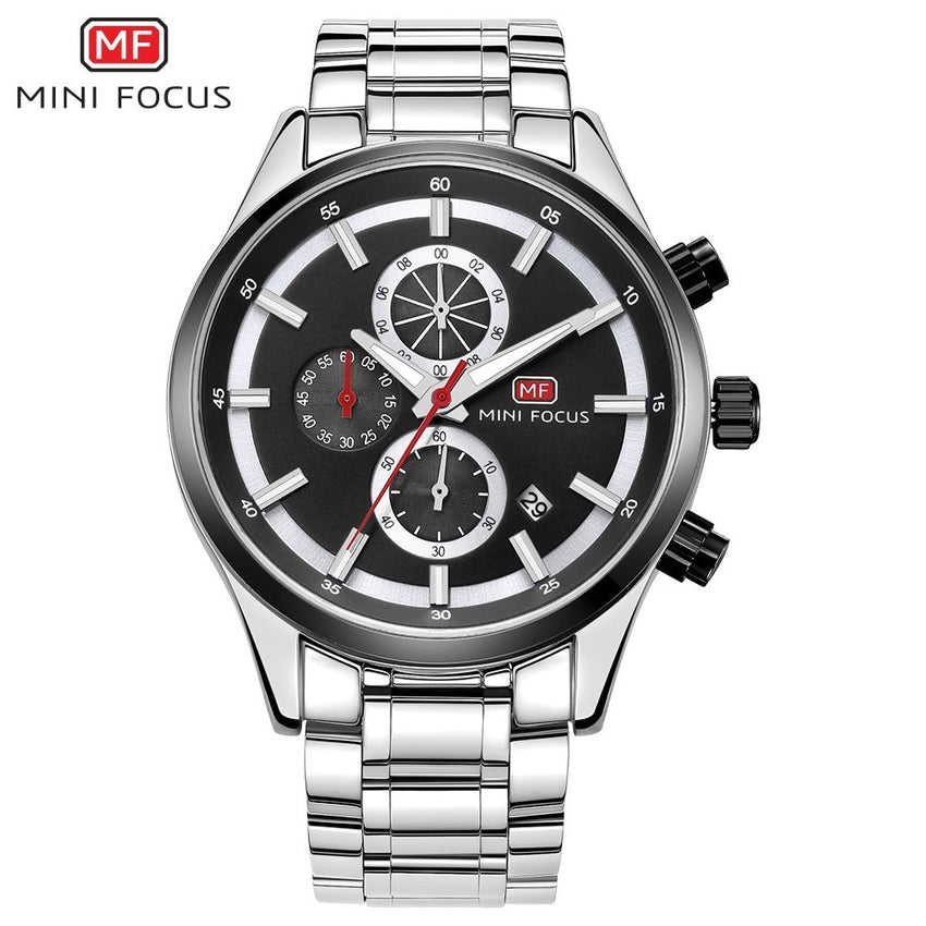 MINI FOCUS Luxury Brand Men Watches Stainless Steel Sports Watch Men Waterproof Analog Quartz Wristwatch Mens Relogio Masculino