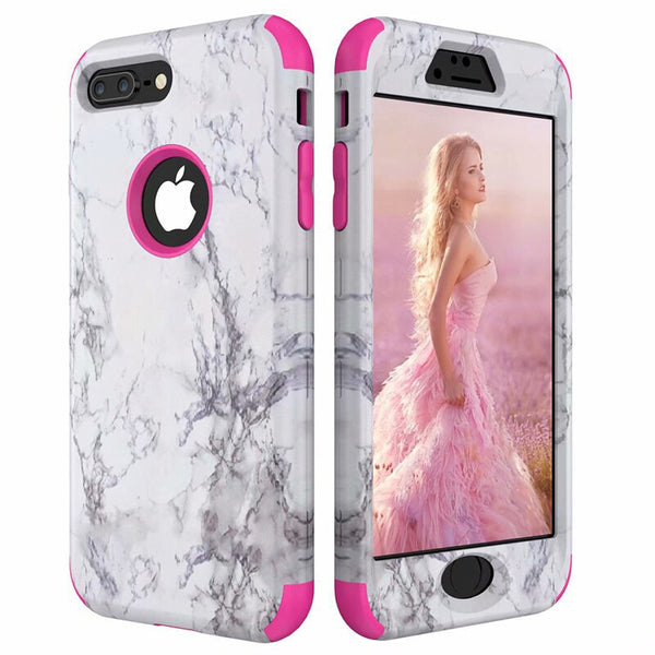 Marble Bumper Case for iPhone 11 7 6 6s 8 Plus Hard Cover PC Silicone for iPhone X Xs Max Xr 360 Case 3 in 1 For Galaxy Note 8 9
