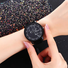 Creative Women Watch Interesting Mathematical Formula Dial Ladies Quartz Wristwatch Leather Strap Clock Simple Relogio Feminino5