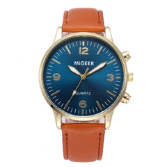 DISU Men Watch Business Leather Strap Sports Simulated Quartz wristwatch mens unique watch for men relogio masculino