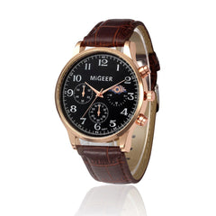DISU Men Wrist Watch Retro Design Leather Band Analog Alloy Quartz watch man vintage men wristwatch clock relogios masculino