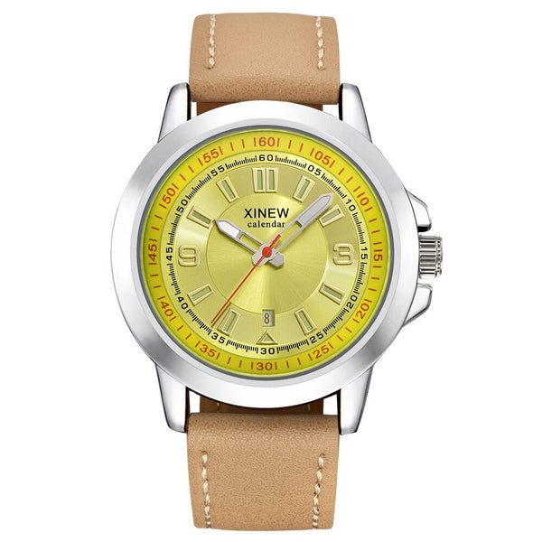 XINEW Man Wrist Watch Quartz Sport Army Military Leather Watch Mens watches mens 2019 men wristwatch clock