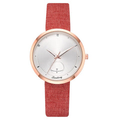 Beat Selling  Women's Watches Fashion  Golden Border Dial Ladies Quartz Wristwatch  Leather  Strap Clock Simple Reloj Mujer @50