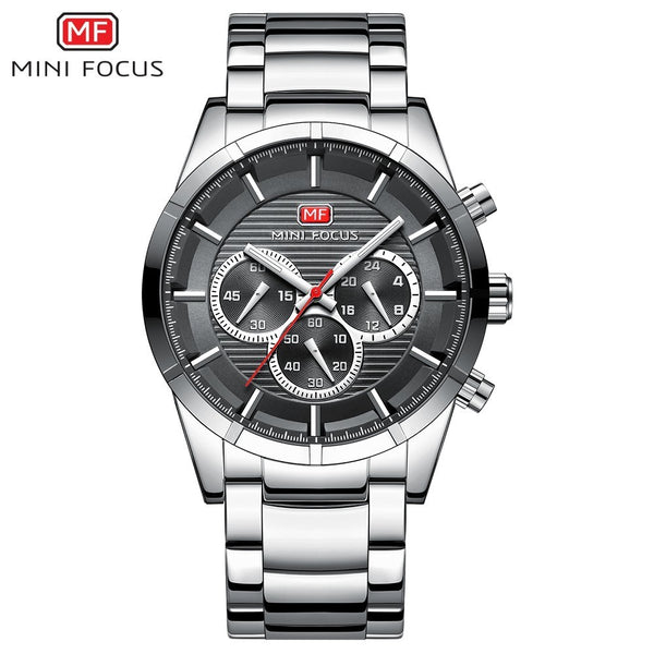MINI FOCUS Mens Watches Top Brand Luxury Stainless Steel Quartz Watch Men Waterproof Sports Watches Man Clock Men's Wristwatches