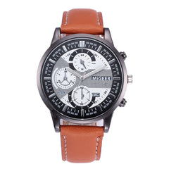 DISU Men Wrist Watch Design Leather Retro Design Leather Band Analog Alloy Quartz watch man watches mens 2019 relogios masculino