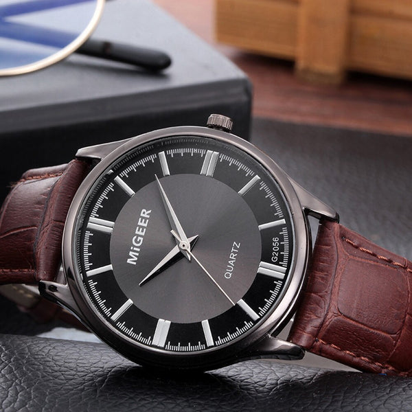 Men's Wrist Watch Retro Design Leather Band Analog Alloy Quartz Watch Mens Reloj Hombre 2019 Men Wristwatch Clock